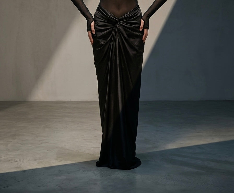Satin Drape Skirt